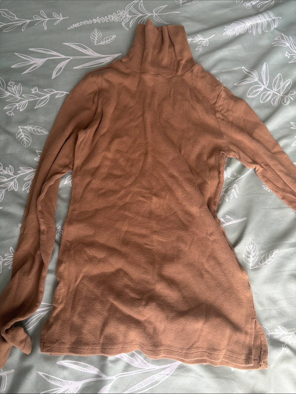 Ambiance Rust-Tan Cowl Neck Sweater